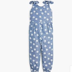 Crewcuts Girls' jumpsuit in daisy print chambray